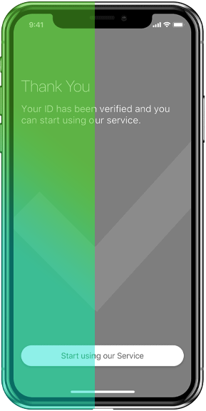 thank you screen displaying on phone.